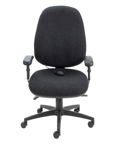 Maxi Ergo Chair with Lumbar Pump Adjustable Arms Charcoal