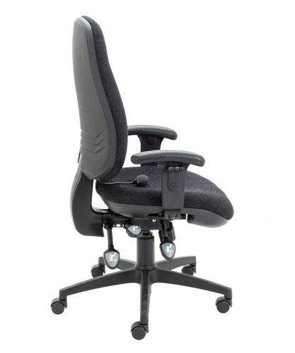 Maxi Ergo Chair with Lumbar Pump Adjustable Arms Charcoal