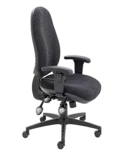 Maxi Ergo Chair With Lumbar Pump + Adjustable Arms Charcoal