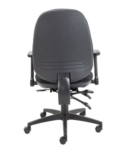 CH0808CH+AC1082 Maxi Ergo Chair With Lumbar Pump + Folding Arms Charcoal