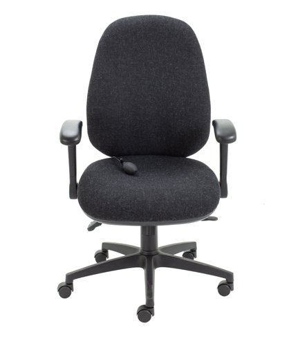 Maxi Ergo Chair with Lumbar Pump Folding Arms Charcoal