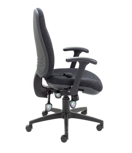 Maxi Ergo Chair with Lumbar Pump Folding Arms Charcoal