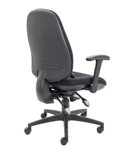 Maxi Ergo Chair with Lumbar Pump Folding Arms Charcoal