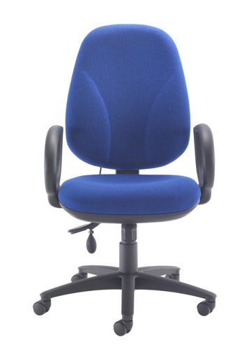 Maxi Ergo Chair with Lumbar Pump Fixed Arms Royal Blue