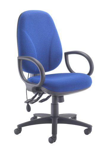 Maxi Ergo Chair With Lumbar Pump + Fixed Arms : Royal Blue