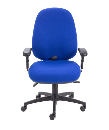 Maxi Ergo Chair With Lumbar Pump + Adjustable Arms Royal Blue