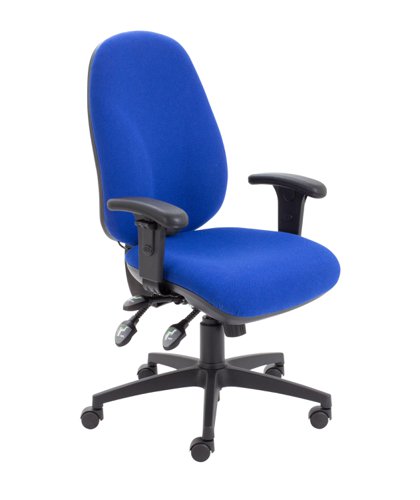 Maxi Ergo Chair With Lumbar Pump + Adjustable Arms : Royal Blue