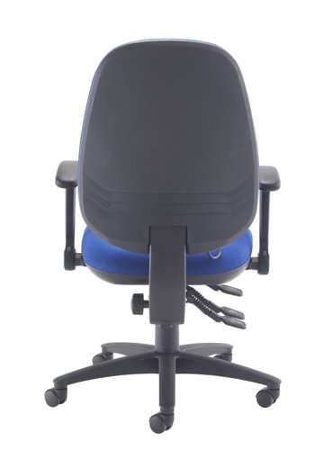CH0808RB+AC1082 Maxi Ergo Chair With Lumbar Pump + Folding Arms Royal Blue