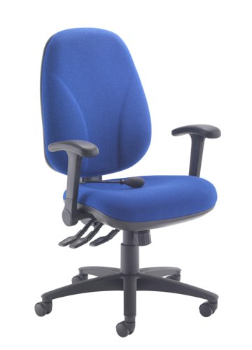 Maxi Ergo Chair with Lumbar Pump Folding Arms Royal Blue