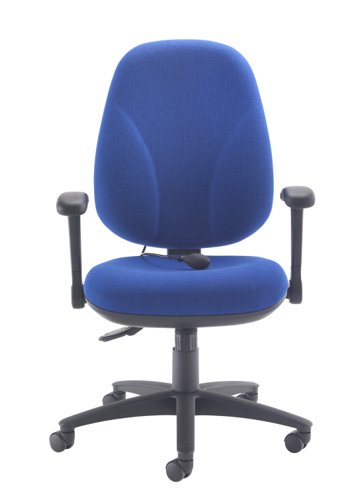 Maxi Ergo Chair with Lumbar Pump Folding Arms Royal Blue