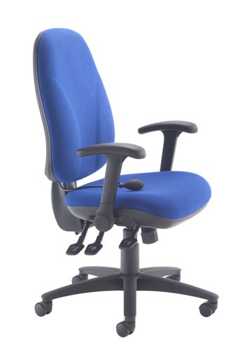 Maxi Ergo Chair with Lumbar Pump Folding Arms Royal Blue