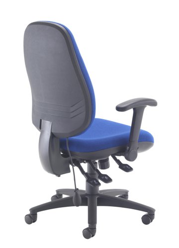 Maxi Ergo Chair with Lumbar Pump Folding Arms Royal Blue