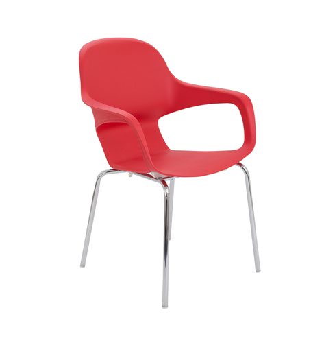 Ariel2 Polyproplene Chair w/ Chrome 4 Leg Frame - Red (CH2507/RED)