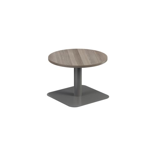 Contract Table Low 600mm Grey Oak Silver Base
