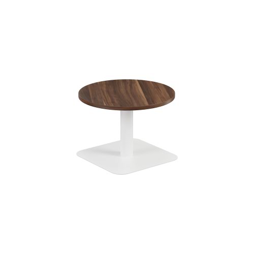 Contract Table Low 600mm Dark Walnut White Base