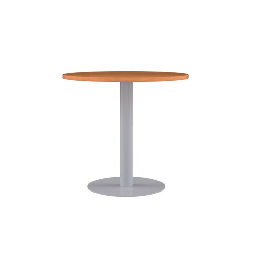 Contract Table Mid 600mm Beech Top Silver Base - Version 2