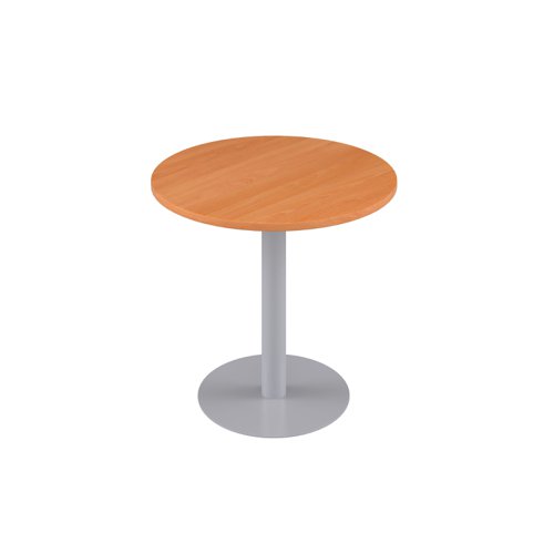 Contract Table Mid 600mm Beech Top Silver Base - Version 2