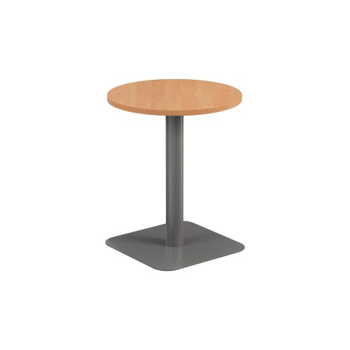 Contract Table Mid 600mm Beech Top Silver Base - Version 2
