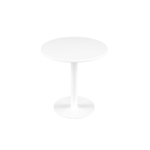 Contract Table Mid 600mm White Top White Base