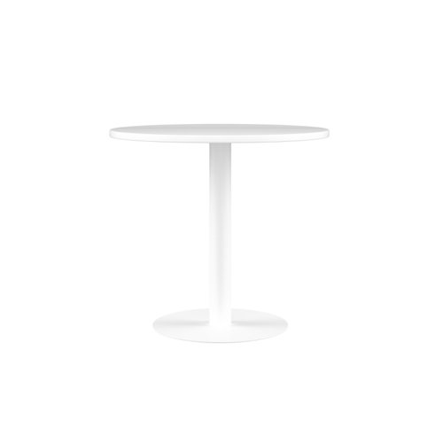 Contract Table Mid 600mm White Top White Base