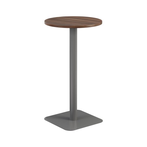 Contract Table High (FSC) 600mm Dark Walnut/Silver