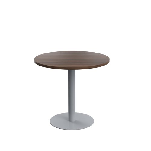 Contract Table Mid (FSC) 800mm Dark Walnut/Silver