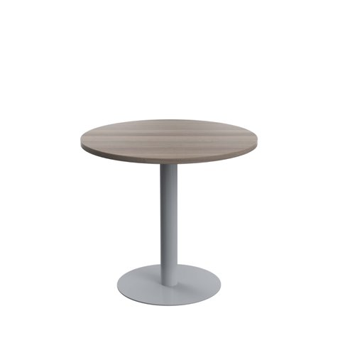 Contract Table Mid 800mm Grey Oak/Silver