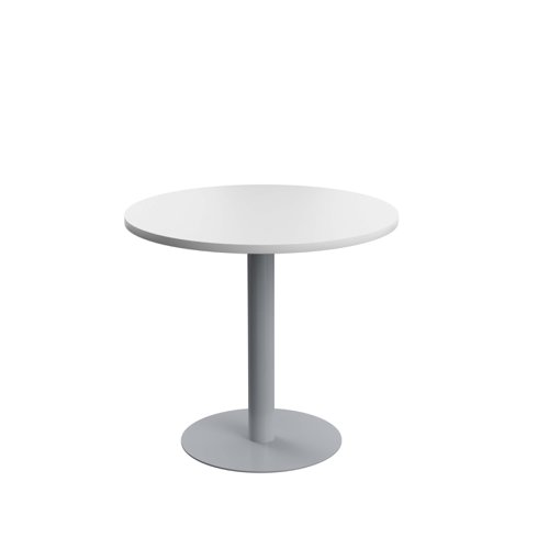 Contract Table Mid 800mm White/Silver TC Group