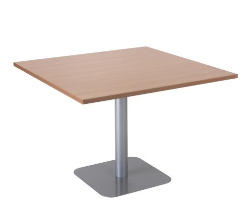 Contract Table 1000 X 1000 Semi Silver Frame Beech - Version 2 Top
