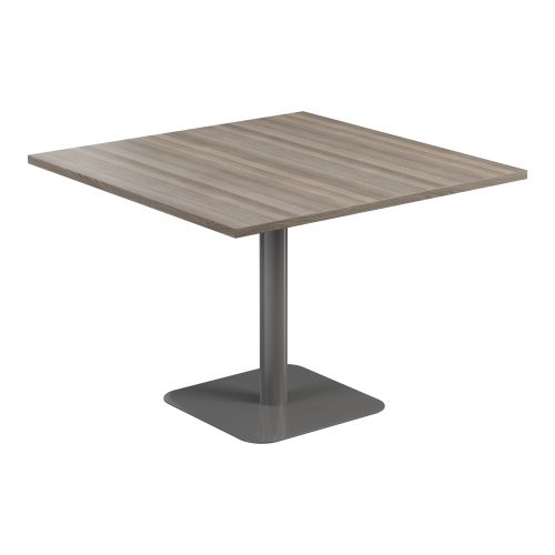Contract Table 1000 X 1000 Semi Silver Frame Grey Oak Top