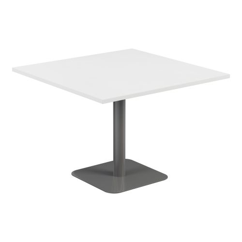 Contract Table 1000 X 1000 Semi Silver Frame White Top
