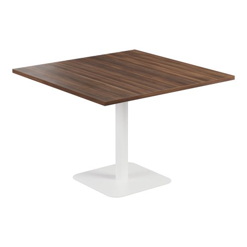 Contract Table 1000 X 1000 Semi White Frame Dark Walnut Top
