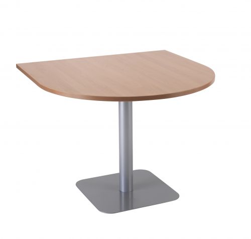 Contract Table 1000 X 1000 Semi Silver Frame Beech - Version 2 Top