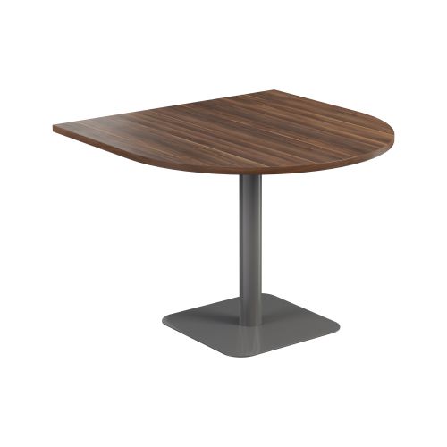 Contract Table 1000 X 1000 Semi Silver Frame Dark Walnut Top
