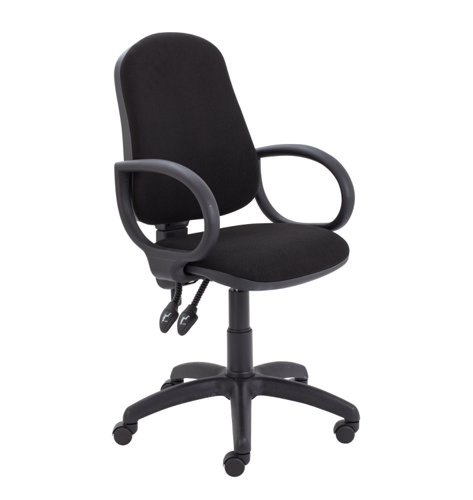 Calypso 2 High Back Operator Chair with Fixed Arms : Black