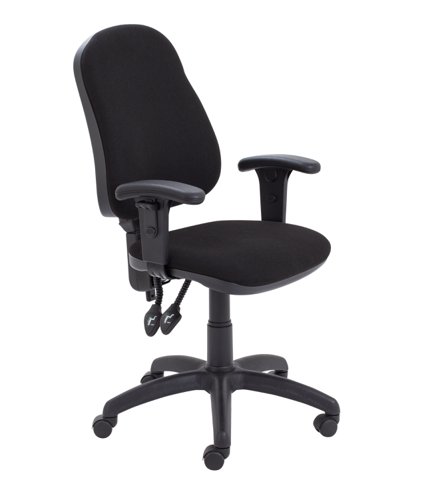 Calypso 2 High Back Operator Chair With Adjustable Arms - Black 