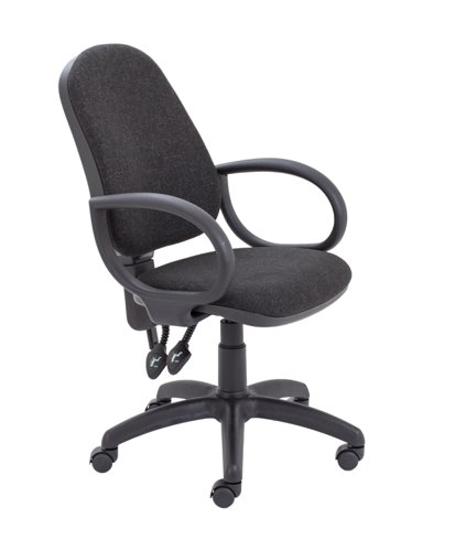 Calypso 2 High Back Operator Chair with Fixed Arms : Charcoal