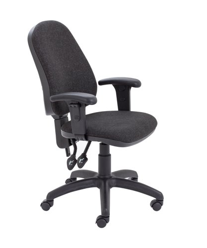 Calypso 2 High Back Operator Chair with Adjustable Arms : Charcoal