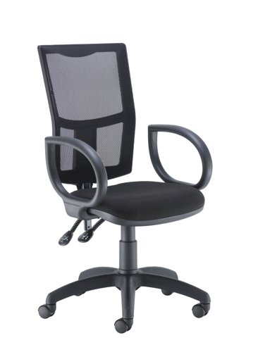 Calypso 2 Mesh Office Chair With Fixed Arms - Black