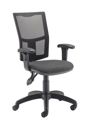 Calypso 2 Mesh Office Chair With Adjustable Arms - Charcoal