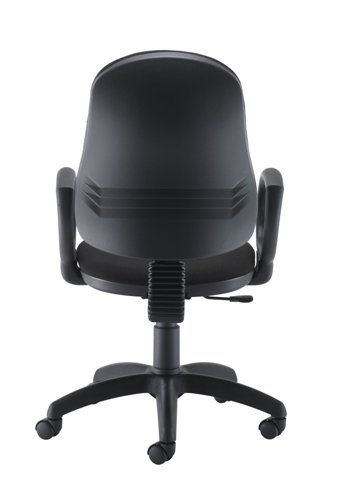 CH2804BK+AC1002 Calypso 2 Single Lever Office Chair with Fixed Back and Fixed Arms Black