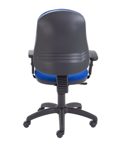 CH2804RB+AC1040 Calypso 2 Single Lever Office Chair with Fixed Back and Adjustable Arms Royal Blue