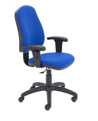 Calypso 2 Single Lever Office Chair with Fixed Back and Adjustable Arms Royal Blue