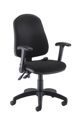 Calypso Ergo 2 Lever Office Chair with Lumbar Pump Folding Arms Black