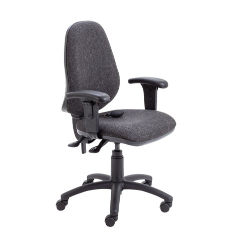 Calypso Ergo 2 Lever Office Chair with Lumbar Pump Adjustable Arms Charcoal