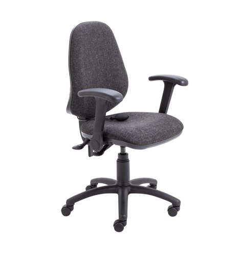 CH2810CH+AC1082 Calypso Ergo 2 Lever Office Chair With Lumbar Pump and Folding Arms Charcoal
