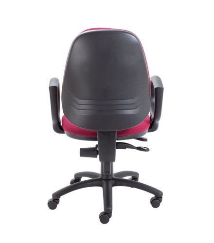CH2810CL+AC1002 Calypso Ergo 2 Lever Office Chair With Lumbar Pump and Fixed Arms Claret