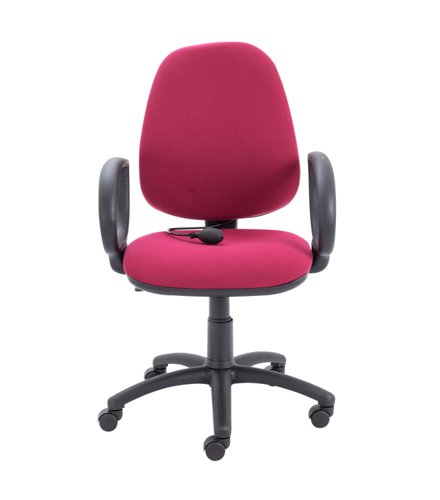 Calypso Ergo 2 Lever Office Chair with Lumbar Pump Fixed Arms Claret