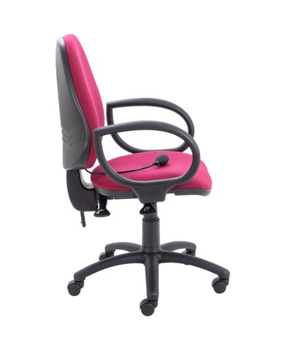 Calypso Ergo 2 Lever Office Chair with Lumbar Pump Fixed Arms Claret