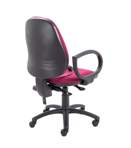 Calypso Ergo 2 Lever Office Chair with Lumbar Pump Fixed Arms Claret